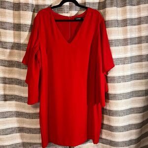 Ralph Lauren‎ Red Flutter Sleeve Dress Size 16